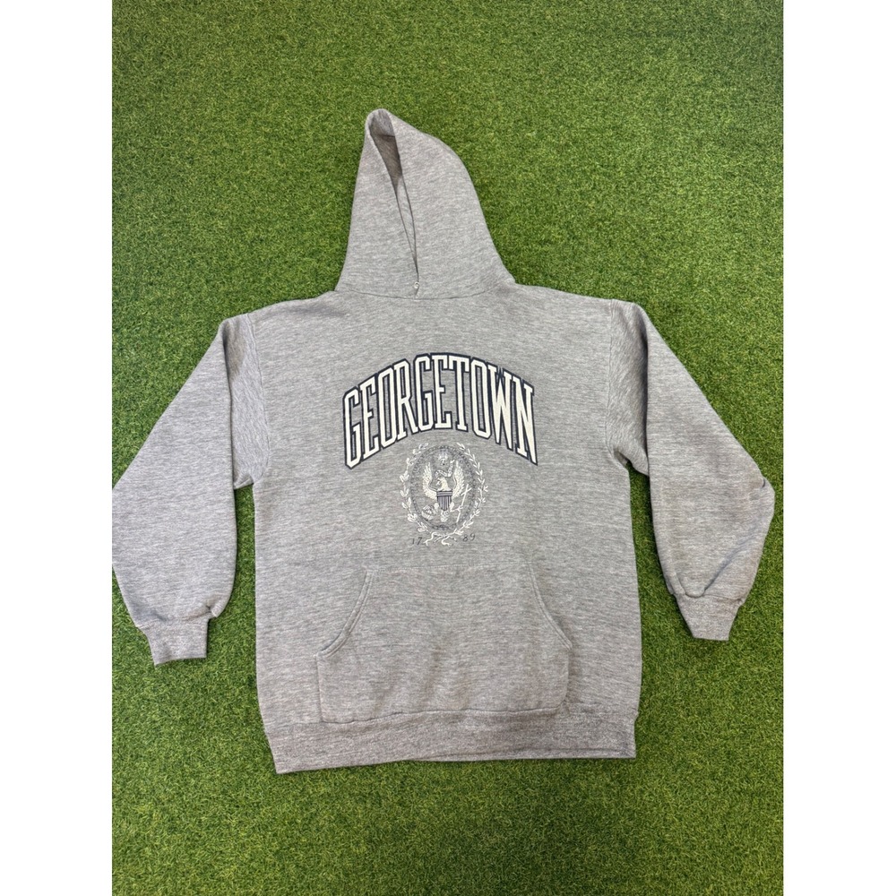 Georgetown University‎ Hoyas Hoodie Heather Gray College Sweatshirt Large